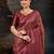 Maroon ethnic motifs zari silk blend designer kanjeevaram saree