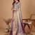 Violet zari woven design saree with unstitched blouse