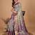 Violet zari woven design saree with unstitched blouse