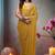 Yellow embroidered embellished saree with unstitched blouse piece