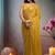 Yellow embroidered embellished saree with unstitched blouse piece