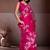 Pink embroidered saree with unstitched blouse