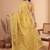 Yellow ethnic motifs linen blend handloom banarasi saree