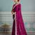Magenta embroidered floral saree