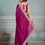 Magenta embroidered floral saree