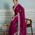 Magenta embroidered floral saree