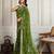 Olive bandhani printed with embroidered saree with unstitched blouse