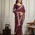 Purple bandhani printed with embroidered saree with unstitched blouse