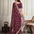 Purple bandhani printed with embroidered saree with unstitched blouse