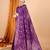 Magenta floral woven design art silk zari banarasi saree with unstitched blouse