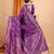 Magenta floral woven design art silk zari banarasi saree with unstitched blouse