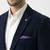 Navy blue tailored corduroy notch lapel blazer