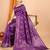 Magenta floral woven design art silk zari banarasi saree with unstitched blouse