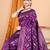 Magenta floral woven design art silk zari banarasi saree with unstitched blouse