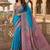 Blue ethnic motifs zari silk blend saree