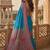 Blue ethnic motifs zari silk blend saree