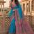 Blue ethnic motifs zari silk blend saree