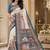 Off white floral silk blend saree