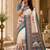 Off white floral silk blend saree