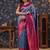 Blue ethnic motifs woven design silk blend banarasi sarees