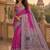 Magenta ethnic motifs embroidered silk blend saree