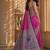 Magenta ethnic motifs embroidered silk blend saree