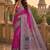 Magenta ethnic motifs embroidered silk blend saree