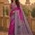 Magenta ethnic motifs embroidered silk blend saree