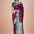 Magenta woven design baluchari silk saree with blouse piece