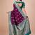 Magenta woven design baluchari silk saree with blouse piece