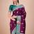 Magenta woven design baluchari silk saree with blouse piece