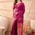 Magenta elegant wine silk gold zari leaf motifs rich woven border sarees