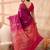 Magenta elegant wine silk gold zari leaf motifs rich woven border sarees