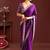 Purple embroidered festive saree with blouse piece