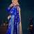 Blue women woven design banarasi saree with a blouse piece