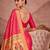 Pink woven design zari silk blend paithani saree