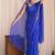 Blue floral embroidered poly georgette designer saree