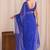 Blue floral embroidered poly georgette designer saree