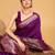Purple ethnic motifs woven design art silk kanjivaram saree