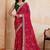 Red printed bandhani saree with unstitched blouse