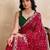 Red printed bandhani saree with unstitched blouse