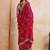 Red printed bandhani saree with unstitched blouse