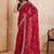 Red printed bandhani saree with unstitched blouse