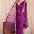 Purple floral sequinned net designer saree
