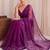 Purple floral sequinned net designer saree
