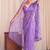 Lavender floral sequinned net designer saree