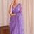 Lavender floral sequinned net designer saree