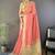 Peach woven design silk blend handloom mysore silk saree