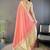 Peach woven design silk blend handloom mysore silk saree