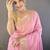 Pink woven design silk blend handloom mysore silk saree